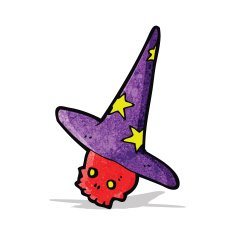 cartoon wizard skull