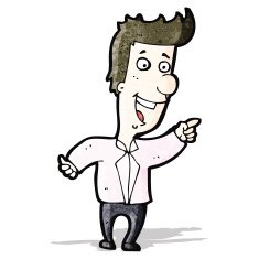 Cartoon Man Pointing N19