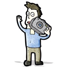 cartoon man with camera