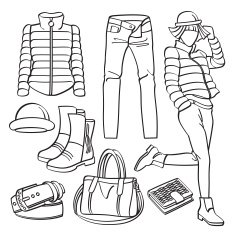 Fashion Lady with Clothing and Accessories N2