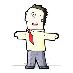cartoon enthusiastic businessman