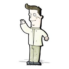 cartoon waving man N9