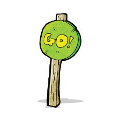 cartoon go sign