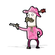 cartoon pink cowboy