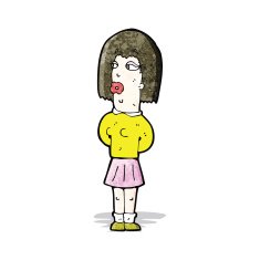 cartoon manly woman