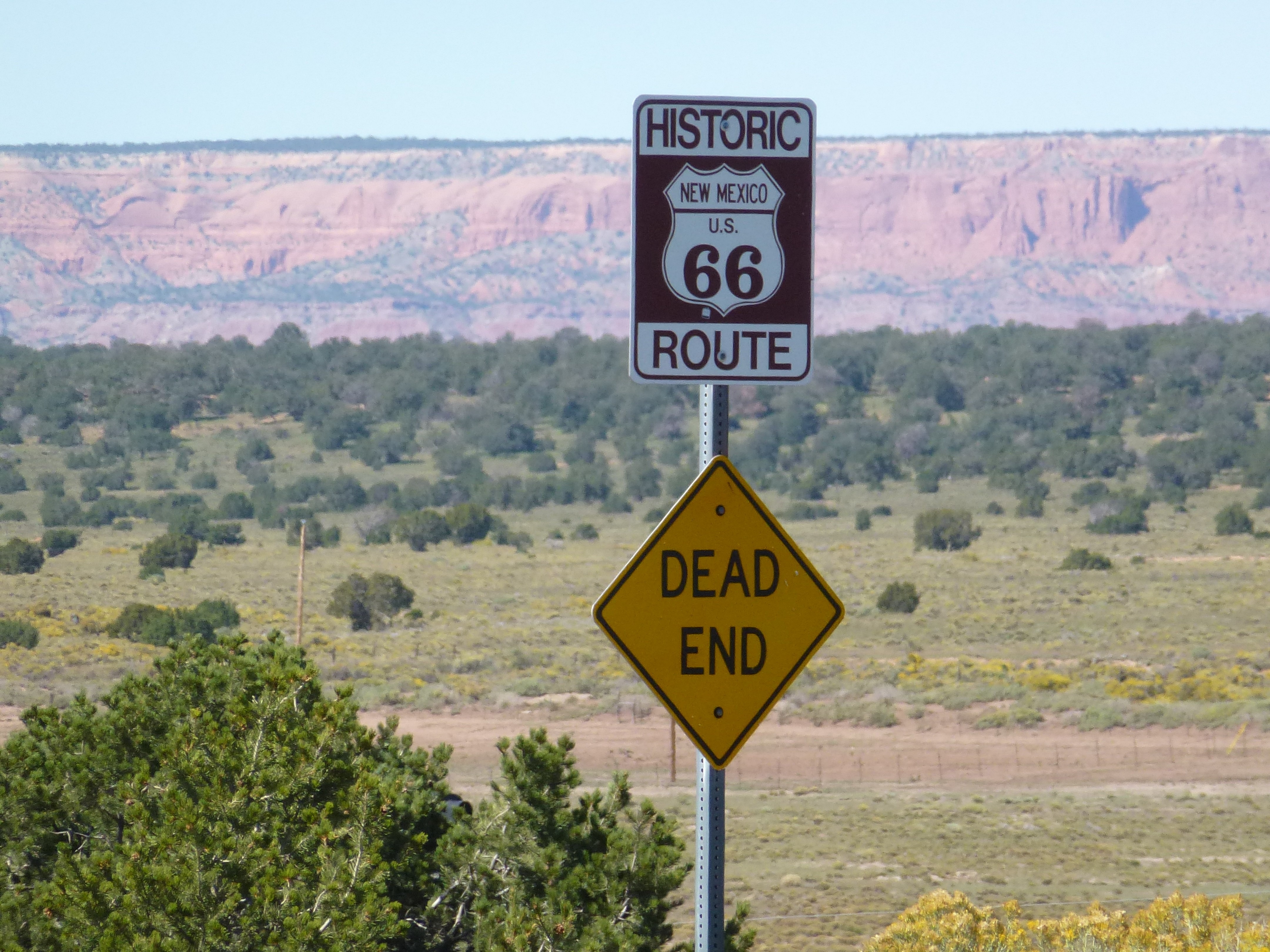 Picture Of The Route 66 Dead End Desert Road Signs Free Image Download