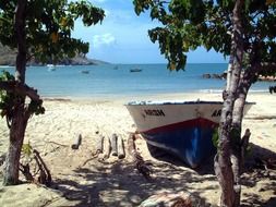 Boat on the beach in Venezuela