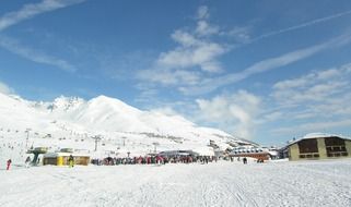 beautiful landscape of a ski resort