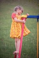 blond girl child playing