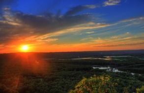 sunset landscape river valley