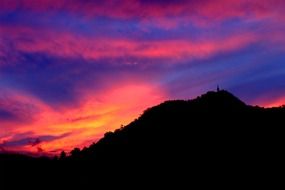 landscape of sunset silhouette of gampola