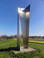 Shiny metal sculpture in Netherlands