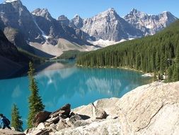 lake with blue water in canada