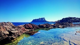 stones on the picturesque coast of spain