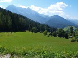 panorama of the solar alpine valley