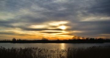 lake at sunset at dusk