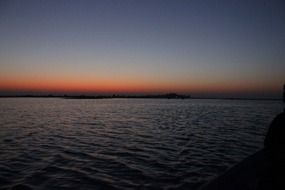 landscape of the lake at the sunset