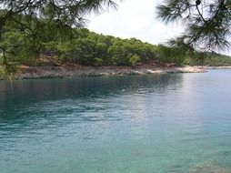 scenic forested wild coast, croatia, mali losinj island