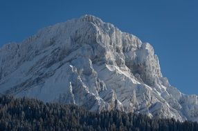 landscape od snowy Great White Alpine Mountain