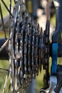 rear derailleur of a mountain bike