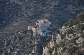 beautiful and big castle on the mountain