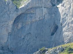 landscape of rock climbing in the alps