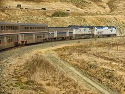 landscape of old train on a railroad