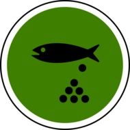 fish with caviar as a green sign