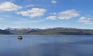 landscape of fishing boat in lake
