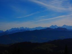 evening panorama of the alps