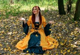 woman in yellow princess dress