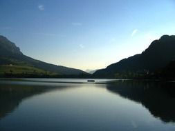 panorama of a beautiful lake in Walchsee