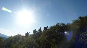 trekking in wild mountains