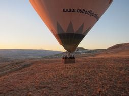 hot air balloon at the sunrise