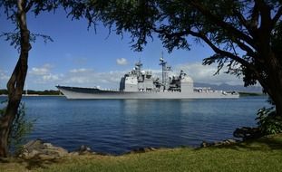 navy ship in harbor, usa, hawaii