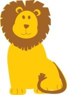 graphic image of a yellow lion