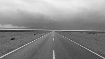 salt lake road monochrome photo