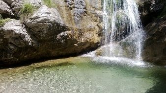 waterfall on rocks