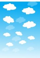 blue sky with white clouds vector drawing