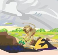 lion grasslands drawing