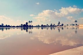 morocco calm lakes reflective landscape