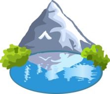 Beautiful mountain near the lake clipart