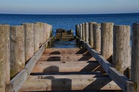 wooden jetty on the baltic sea on a sunny day