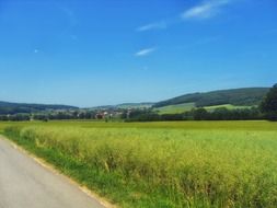 fields and farms at beautiful countryside, germany