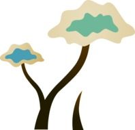 drawing of a spring garden tree