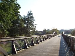 Steel railway bridge near Vogelsberg mountains