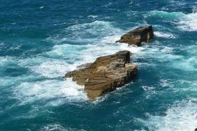big stones in the ocean