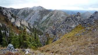 panorama of mountain gorge in Alaska