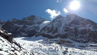 North side of the Alpine mountains