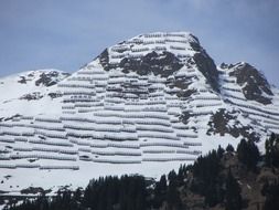 snow barriers in Saint Gothard, Switzerland